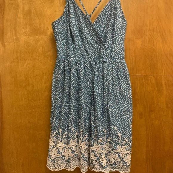 Dresses | Size Small Blue Dress With White And Pink Flowers From Tj Maxx |  Poshmark